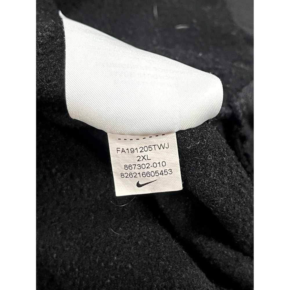 Nike Dri Fit Hoodie Mens 2XL Black Fleece Lined Raglan Sleeve Pullover Thermal - Picture 10 of 11